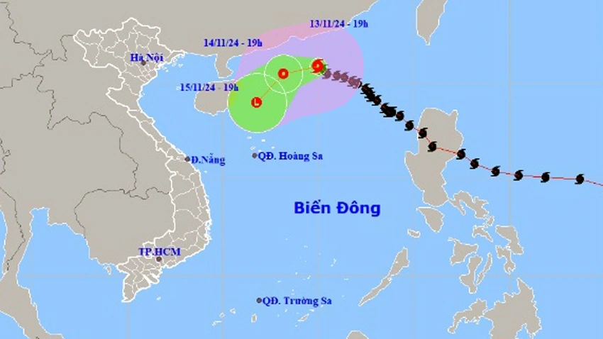 Vị trí và hướng đi của bão số 8 - Ảnh: Trung tâm DBKTTV Trung ương