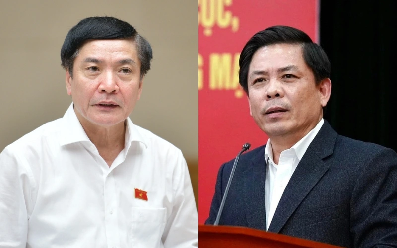 Ông Bùi Văn Cường (trái) và ông Nguyễn Văn Thể