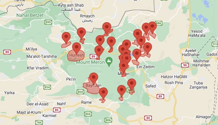 Các điểm bị tấn công hồi tháng 6 Ảnh: Times of Israel