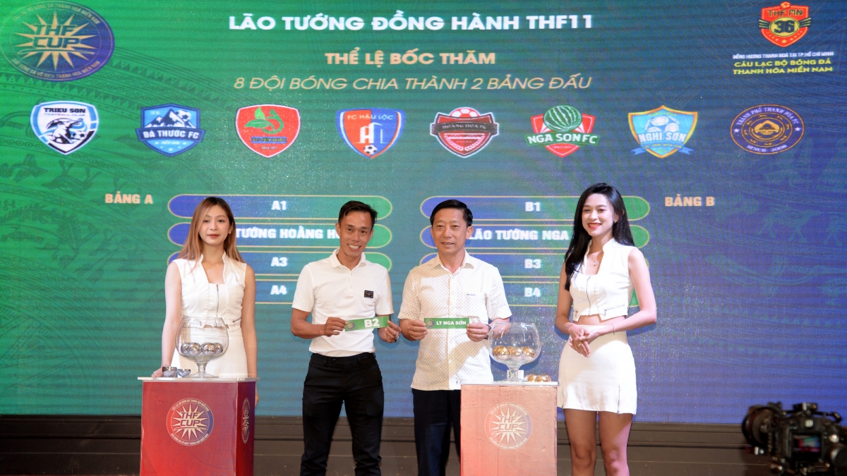 Các đội bóng bốc thăm chia bảng đấu.
