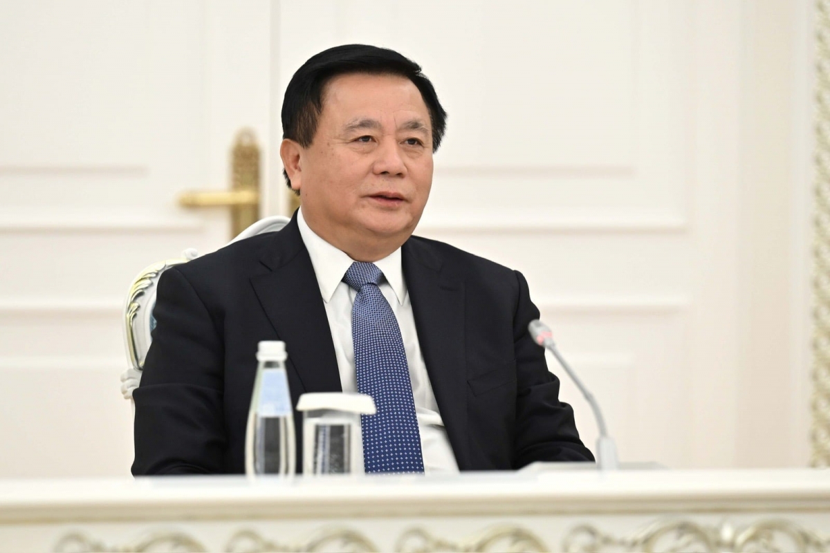 Giám đốc Học viện chính trị quốc gia Hồ Chí Minh Nguyễn Xuân Thắng phát biểu tại buổi làm việc