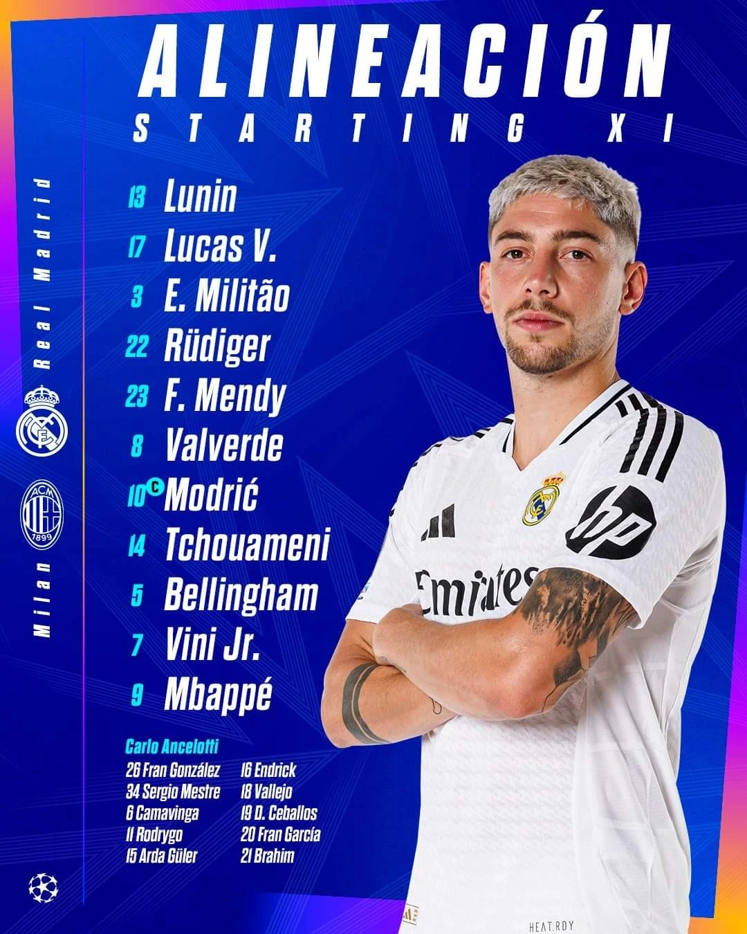 Đội hình ra sân của Real Madrid.