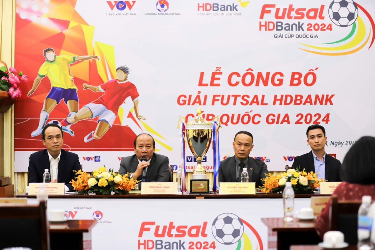 Đại diện Ban tổ chức Giải Futsal HDBank Cúp quốc gia 2024 chia sẻ thông tin liên quan đến giải đấu.