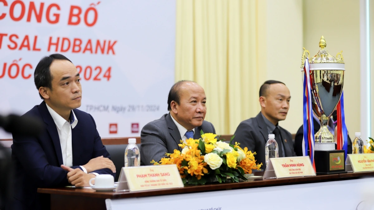 Sau lễ bốc thăm, đại diện Ban tổ chức Giải Futsal HDBank Cúp quốc gia 2024 giải đáp thông tin liên quan đến giải đấu với truyền thông.