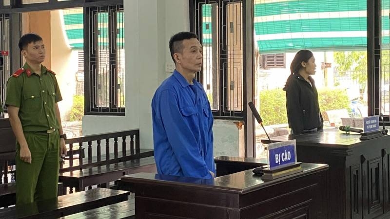 Hoàng Lâm Mạnh Vũ tại phiên tòa xét xử sơ thẩm.