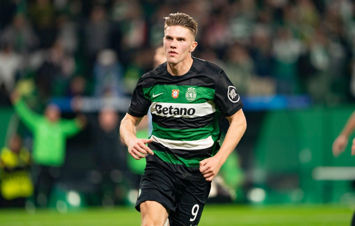 Viktor Gyokeres là một trong những mục tiêu chuyển nhượng của Man City. (Ảnh: Getty). 