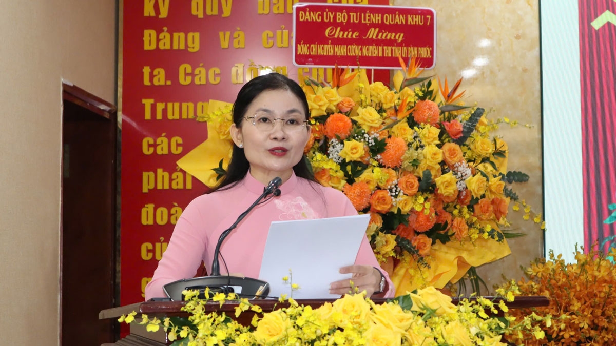 Tân Bí thư Tỉnh ủy Bình Phước Tôn Ngọc Hạnh phát biểu nhận nhiệm vụ (ảnh: ĐC)