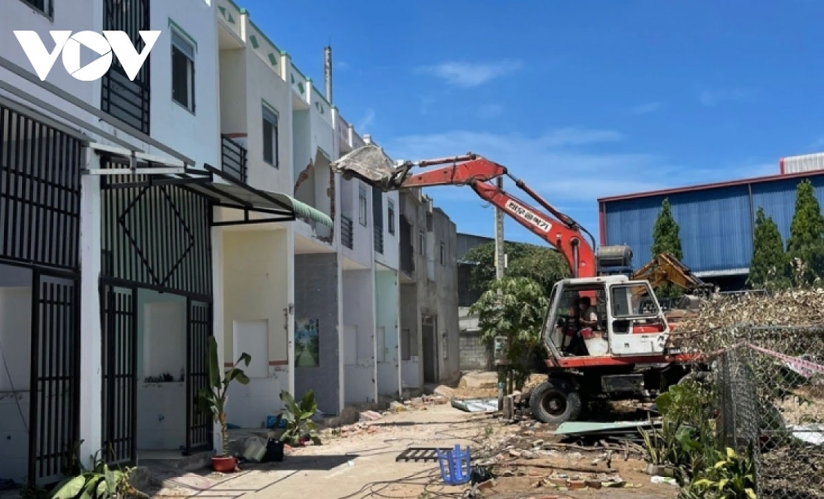 Căn nhà trên đất nông nghiệp do ông Việc xây dựng đã bị phá dỡ