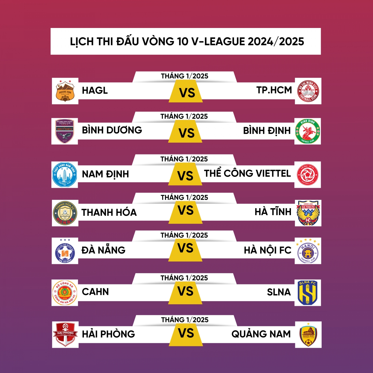 V-League 2024/2025 sẽ trở lại vào tháng 1/2025, nhưng giờ thi đấu cụ thể sẽ được ấn định căn cứ vào kết quả của ĐT Việt Nam tại ASEAN Cup 2024.