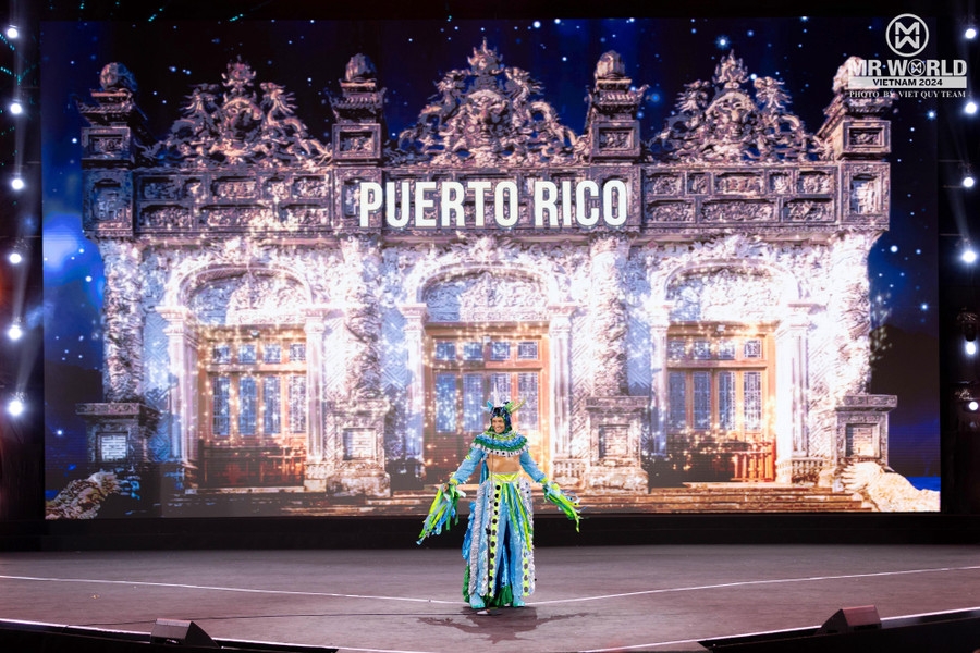 A costume of Mr World Puerto Rico takes inspiration from Vejigante which is one of the prominent figures in the country’s festivals.