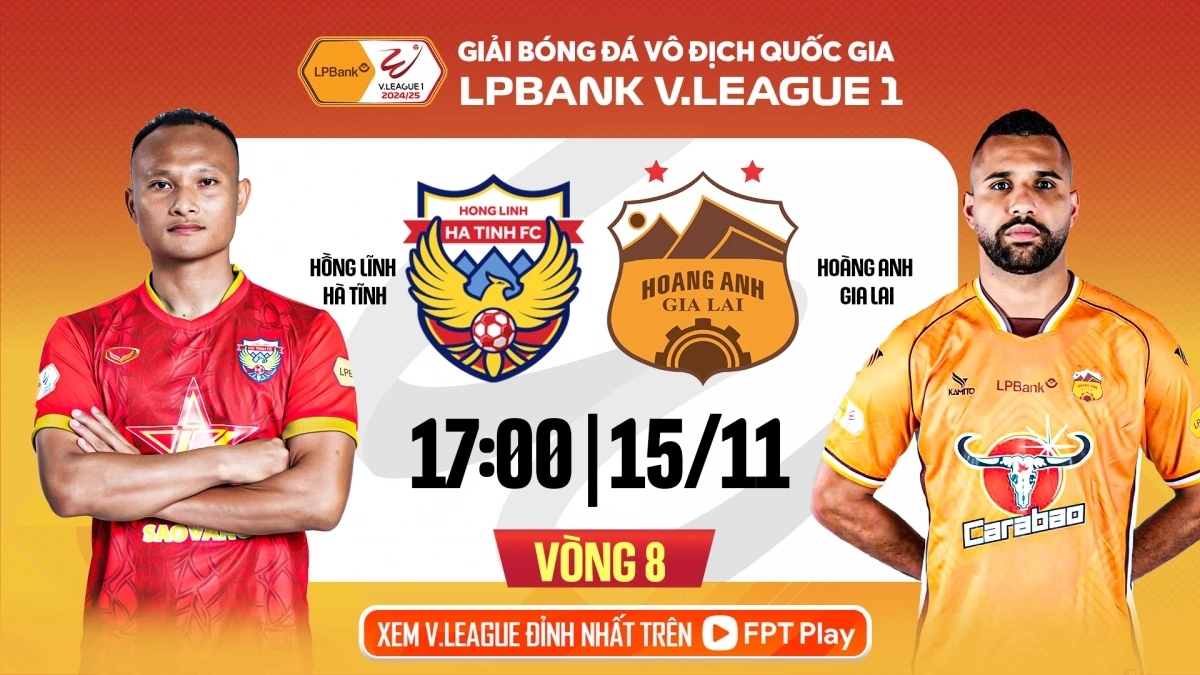 Trận đấu giữa Hà Tĩnh với HAGL diễn ra vào lúc 17h chiều nay 15/11.