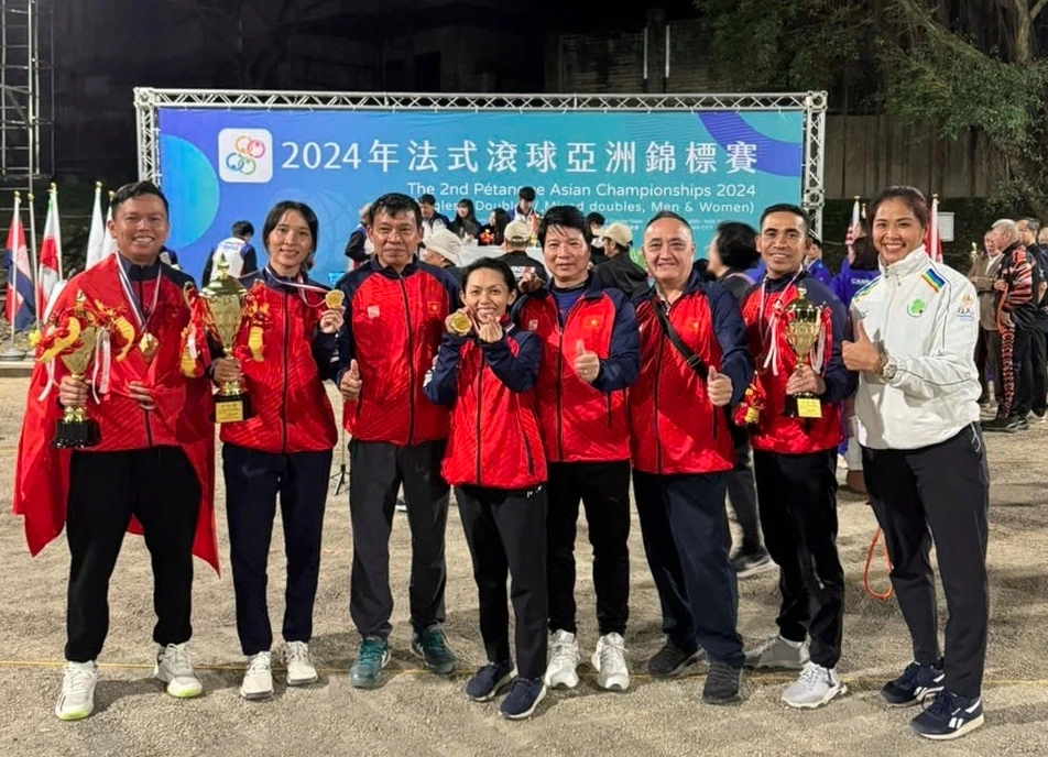 Vietnam wins one gold medal at Petanque Asian Championships 2024. (Photo: sggp.org.vn)