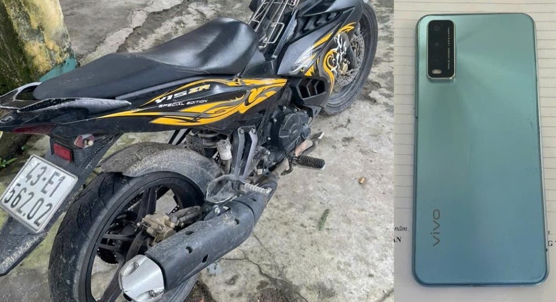 Phương tiện gây án và tang vật thu giữ trong vụ việc.