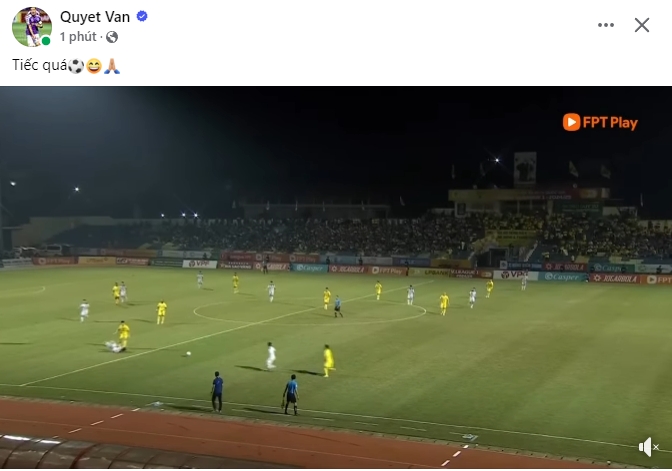 Chia sẻ trên trang cá nhân của Văn Quyết. 