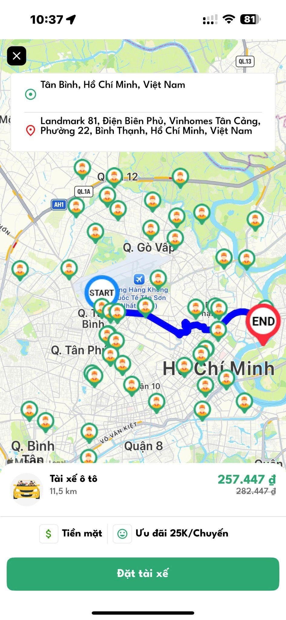 Khách hàng có thể theo dõi chính xác lộ trình và giá tiền qua app