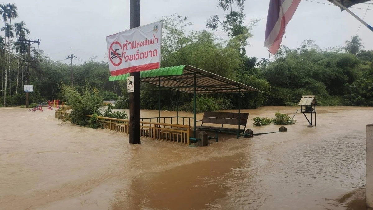 Tình trạng ngập lụt ở tỉnh Songkhla. Nguồn: Thaienquirer