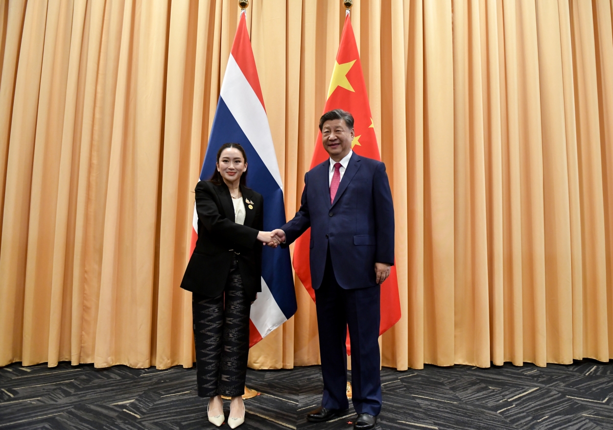 Thủ tướng Thái Lan Paetongtarn Shinawatra và Chủ tịch Trung Quốc Tập Cận Bình. Ảnh: ThaiGov