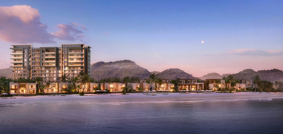InterContinental Residences Halong Bay sở hữu vị trí và tầm nhìn trực vịnh di sản. Ảnh: BIM Land.