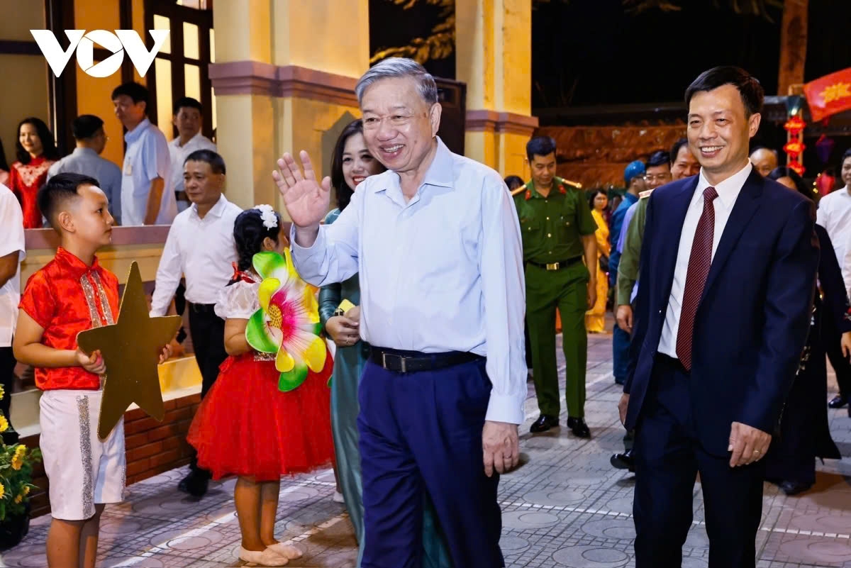 Tổng Bí thư Tô Lâm dự Ngày hội Đại đoàn kết toàn dân tộc tại phường Quán Thánh, quận Ba Đình