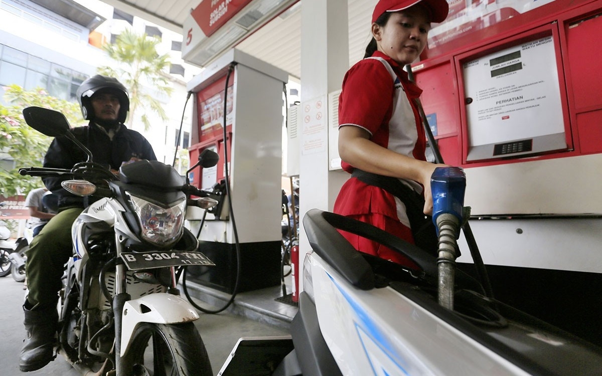 Một trạm xăng tại Indonesia Ảnh: Jakarta Post.