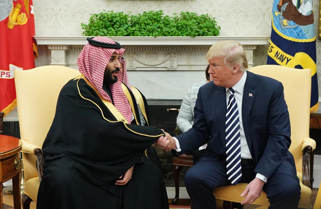 Ông Trump tiếp Thái tử Saudi Arabia Mohammed bin Salman tại Nhà Trắng, tháng 3/2018. Ảnh: Getty