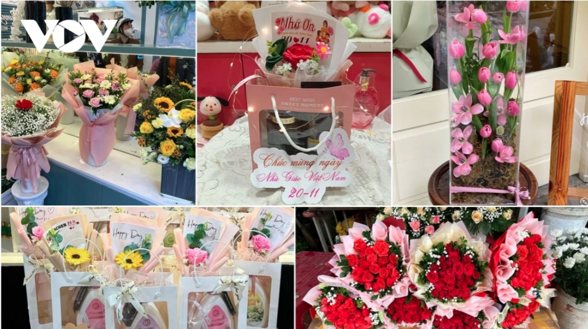 Many flower shops in Hanoi are selling a diverse range of flower bouquets to meet customers’ preferences.