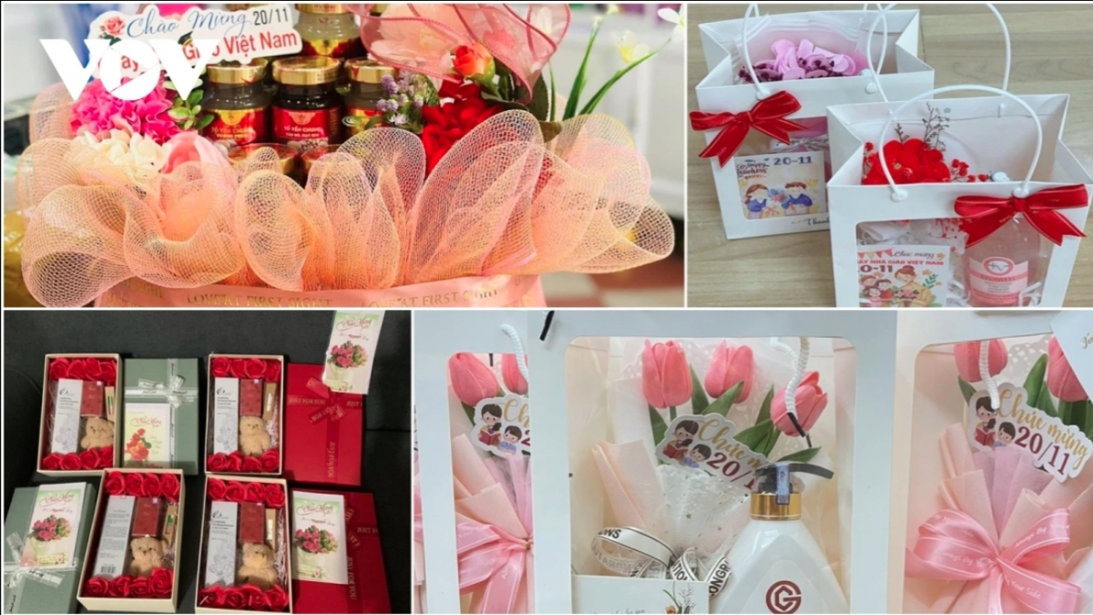 A quick survey conducted at the shops on Cau Giay, Kim Ma, Nguyen Trai, Pham Ngoc Thach, and Bach Mai streets show that the prices of flowers on Vietnamese Teachers’ Day have been left unchanged compared to normal days.