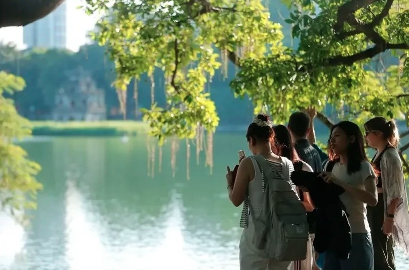 Visitors in Hanoi