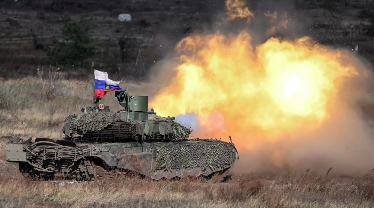 Xe tăng T-90M Proryv trong chiến dịch quân sự đặc biệt ở Ukraine. Ảnh: Sputnik