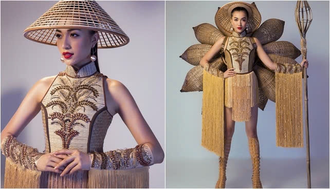 "Nàng Mây" là tên gọi Trang phục dân tộc chính thức Lệ Hằng sẽ thể hiện tại Miss Universe 2016. Trang phục đặc biệt này mất nhiều thời gian tách rời và cần tới 11 kiện hàng để có thể sang tới Manila. Nàng Mây" lấy ý tưởng cái đẹp bắt nguồn tự sự giản dị và từ những chất liệu dân gian, quen thuộc của làng nghề truyền thống đan lát mây tre lá. Những chiếc lờ bắt cá có dáng dấp như bông lúa được kết lại, tạo hình bông sen, khắc họa hình ảnh Việt Nam với bản sắc văn hóa, phong tục khó trộn lẫn. Nghệ thuật đan lát thể hiện qua trang phục thể hiện sự phát triển của những nghề thủ công truyền thống lâu đời của dân tộc.