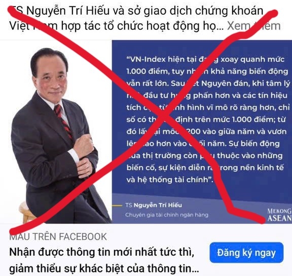 Nhiều fanpage đã mạo danh hình ảnh TS Nguyễn Trí Hiếu với mục đích lừa đảo.