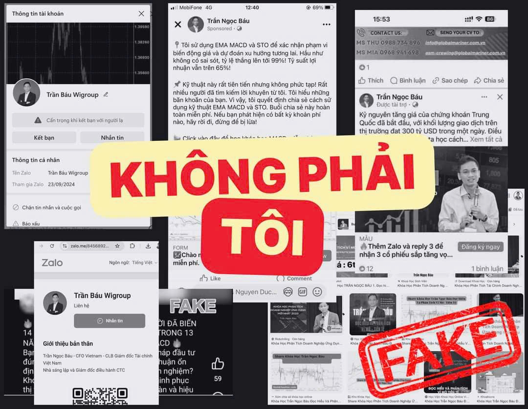 Chuyên gia Trần Ngọc Báu khẳng định không hề tổ chức giảng dạy, kêu gọi đầu tư hay nhận ủy thác từ bất cứ ai.