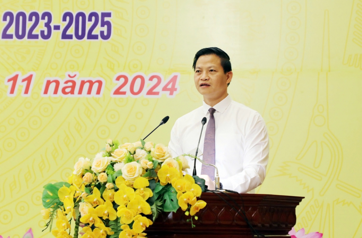 Chủ tịch UBND tỉnh Bắc Ninh Vương Quốc Tuấn phát biểu chỉ đạo.