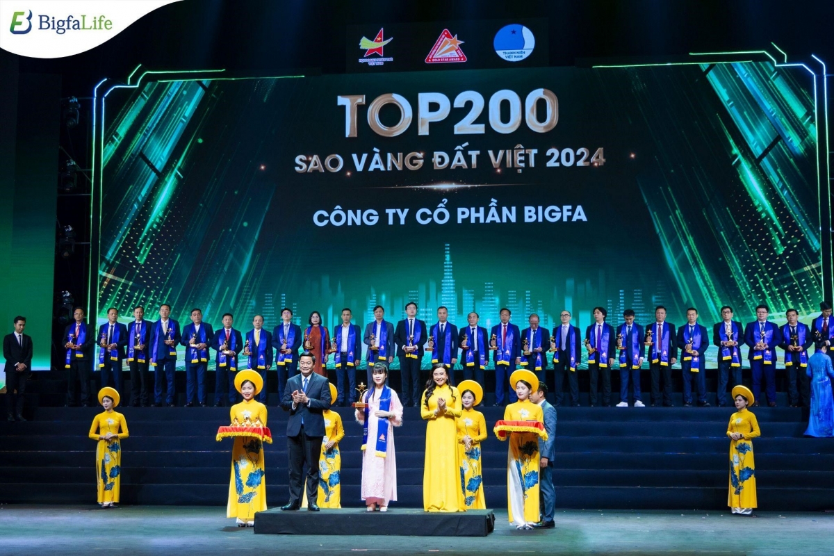 Tổng Giám đốc Phùng Thị Ngân tại lễ vinh danh Sao Vàng Đất Việt 2024