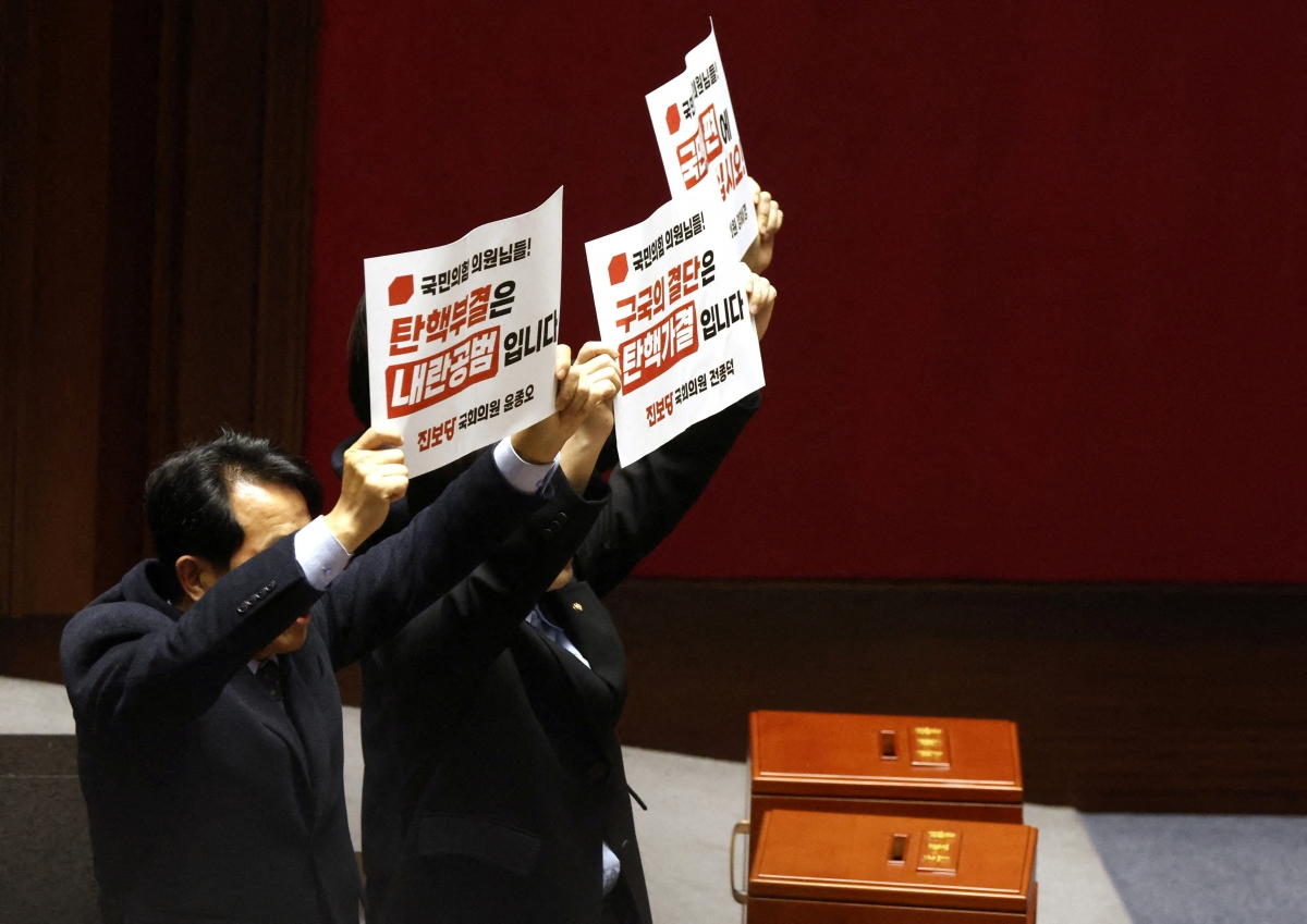Quốc hội Hàn Quốc bỏ phiếu luận tội Tổng thống Yoon Suk Yeol. Ảnh: Reuters