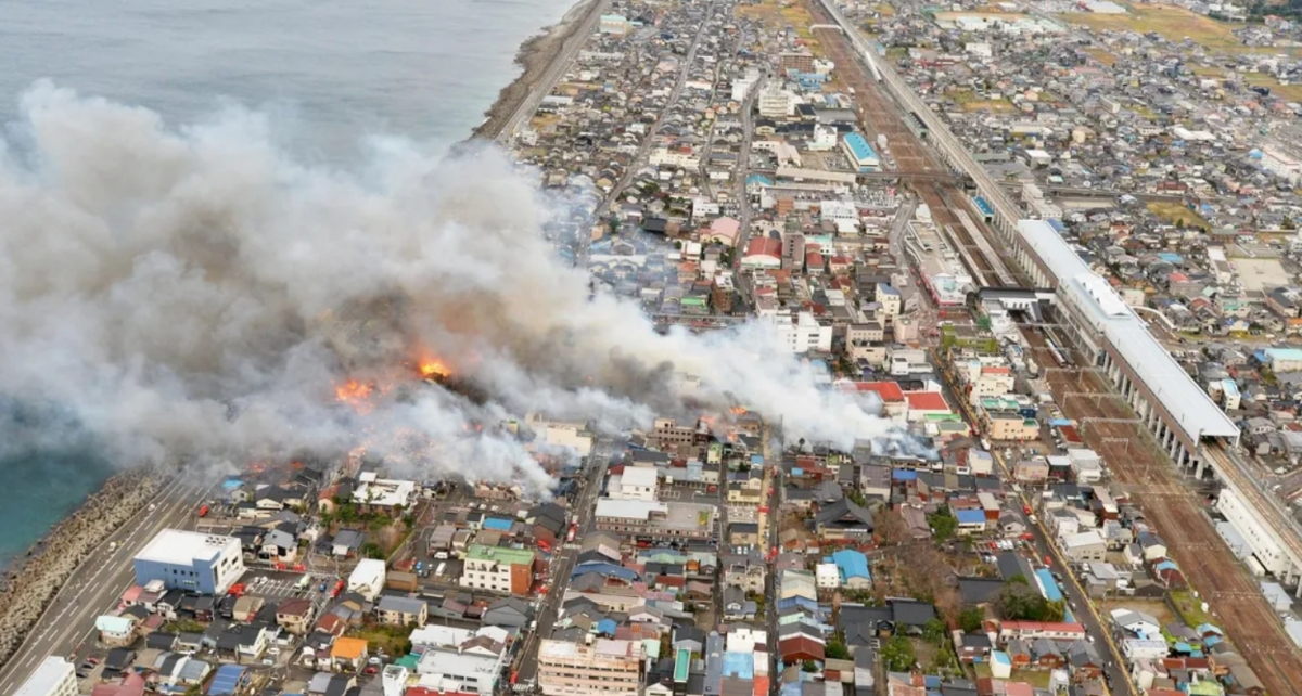 Hỏa hoạn ở Nhật Bản năm 2016. Ảnh: Kyodo News