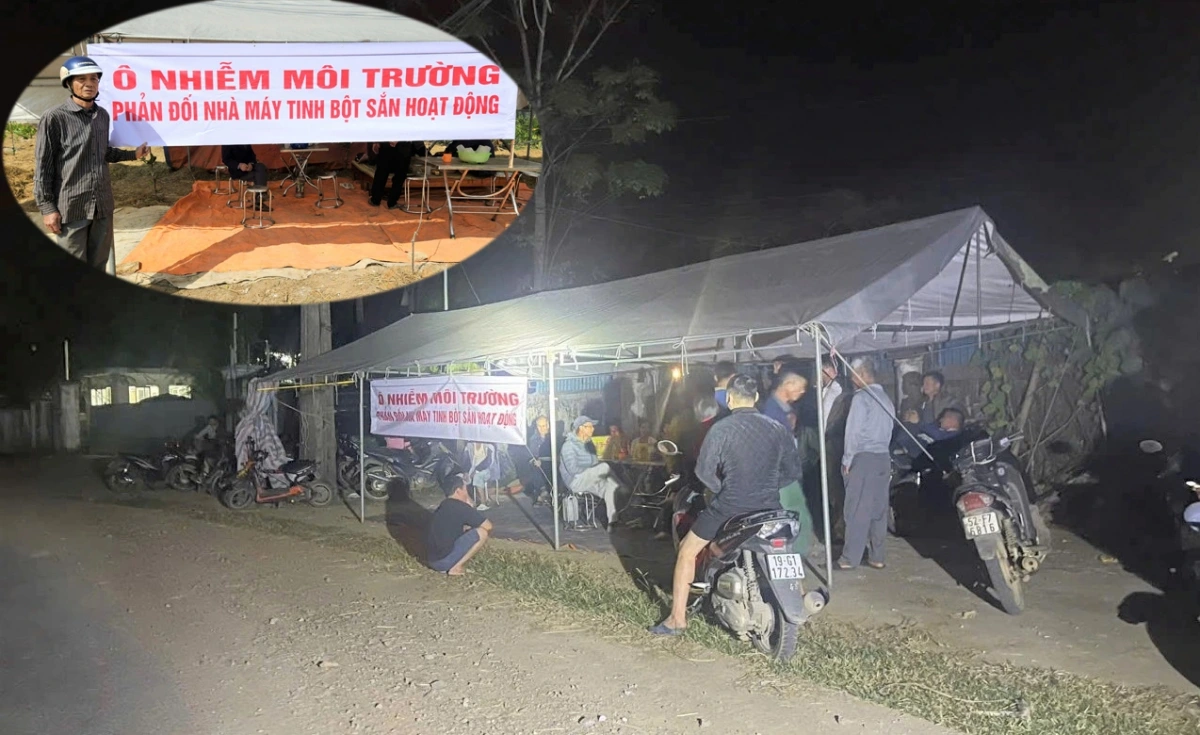 Người dân bức xúc canh gác ngày đêm để phản đối nhà máy sắn gây ô nhiễm