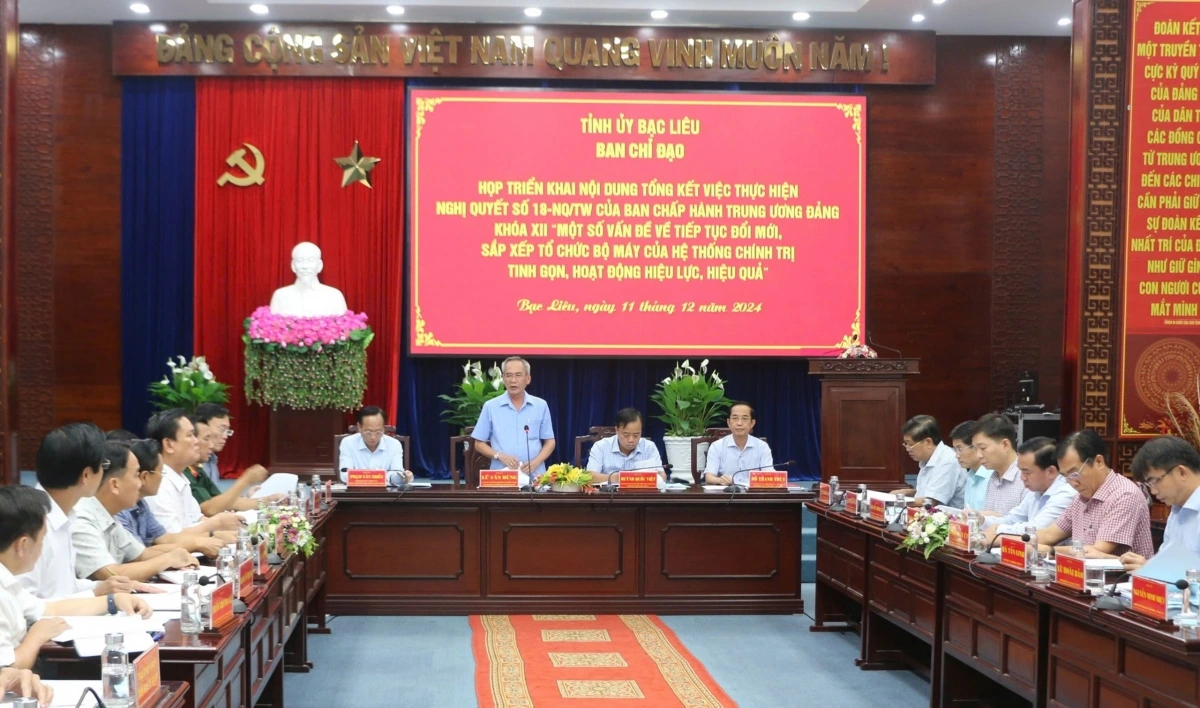 Bạc Liêu họp triển khai nội dung tổng kết việc thực hiện Nghị quyết số 18