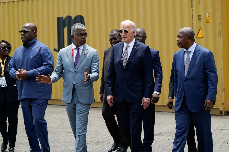 Tổng thống Mý Joe Biden tới thăm cảng Lobito ở Angola, ngày 4/12/2024. Ảnh: Reuters