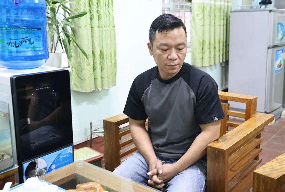 Đối tượng Lê Văn Triều tại cơ quan Công an tỉnh Bắc Giang
