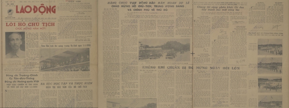 Báo Lao Động viết về buổi lễ ngày 1/1/1955. (Nguồn: Bộ sưu tập số, Thư viện báo chí, Thư viện Quốc gia Việt Nam