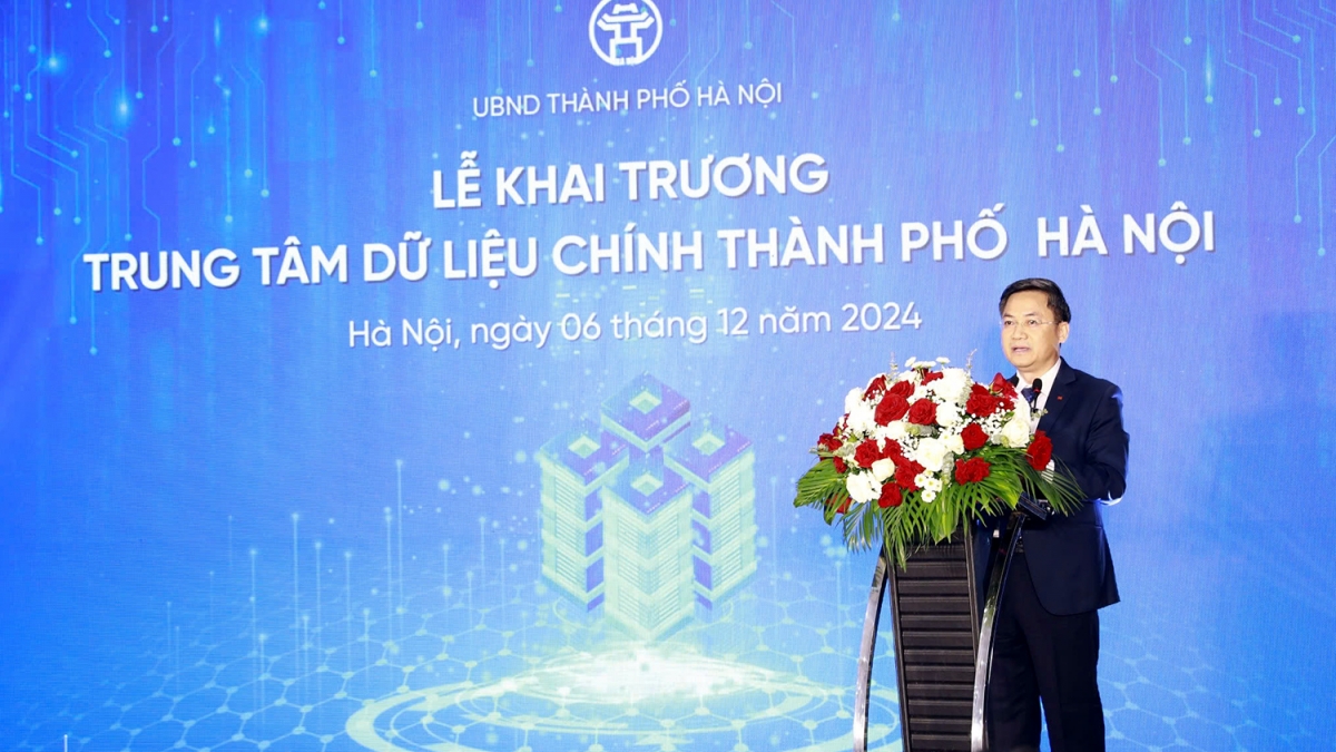 Phó Chủ tịch UBND thành phố Hà Nội Hà Minh Hải phát biểu tại buổi lễ