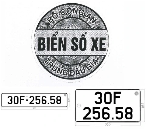 Từ ngày 1/1/2025, biển số xe trúng đấu giá sẽ được gắn tem nhận diện riêng. (Ảnh minh họa)