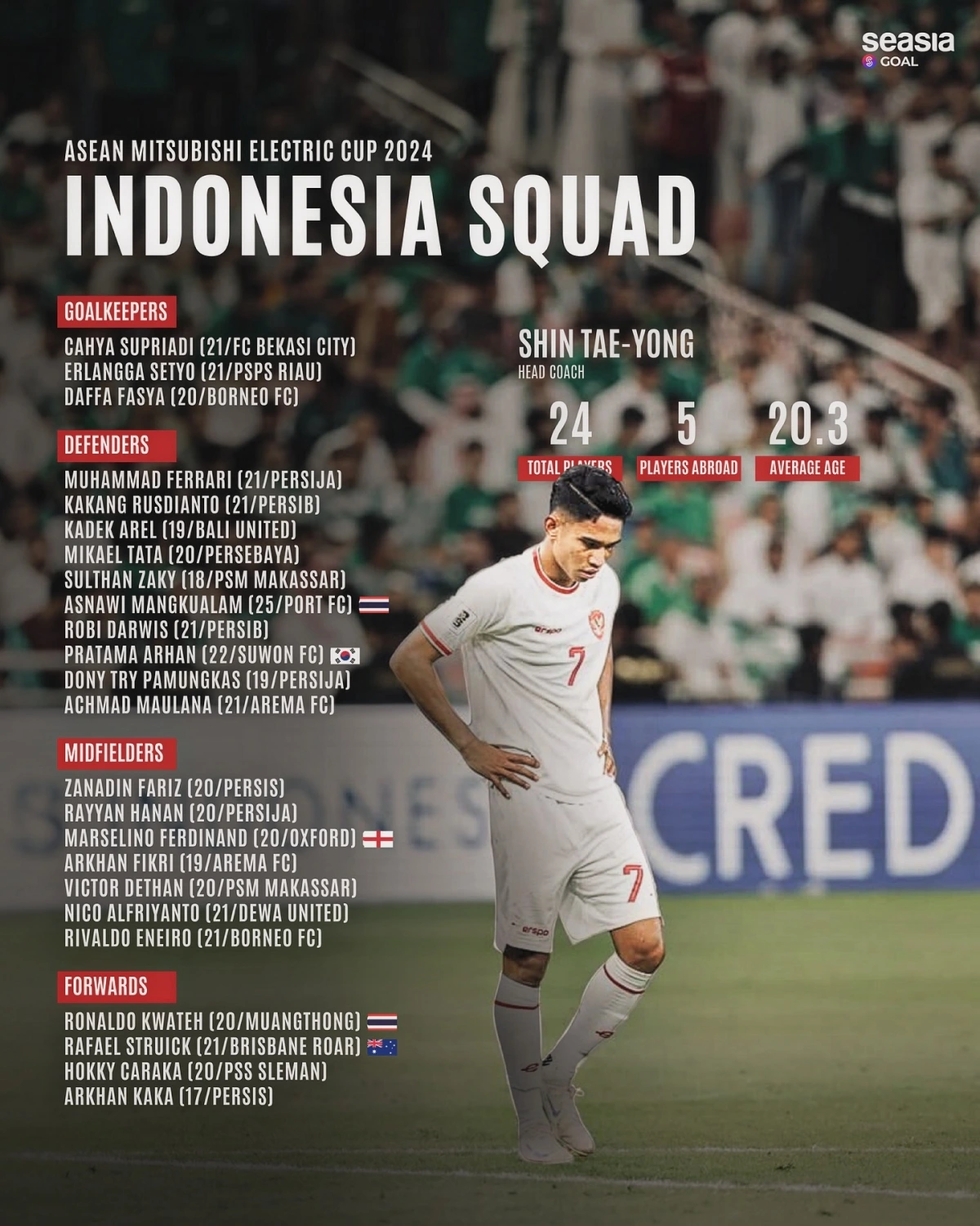 Danh sách chính thức ĐT Indonesia. (Ảnh: SEASIA). 