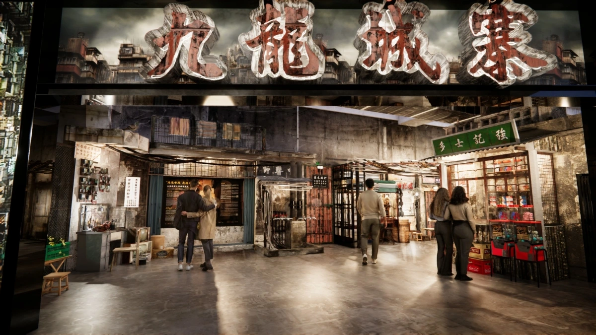 Mô hình căn nhà với dòng chữ “Cửu Long Thành Trại” tại Sân bay quốc tế Hong Kong. Nguồn: Cơ quan Du lịch Hong Kong