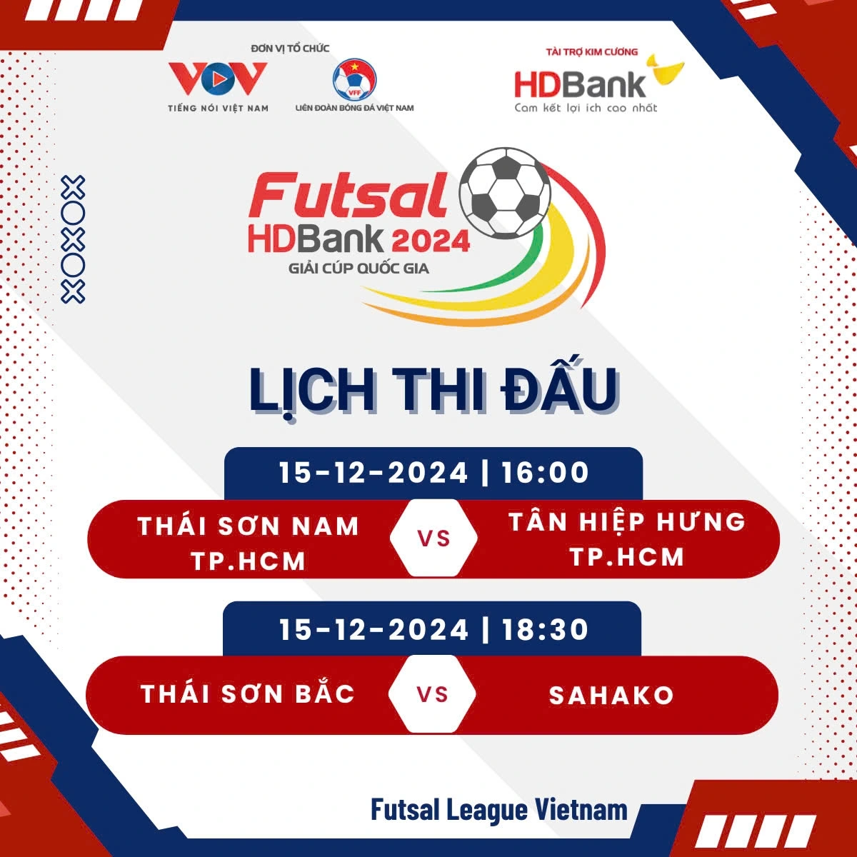 Thái Sơn Nam TP.HCM sẽ đối đầu với Tân Hiệp Hưng TP.HCM.