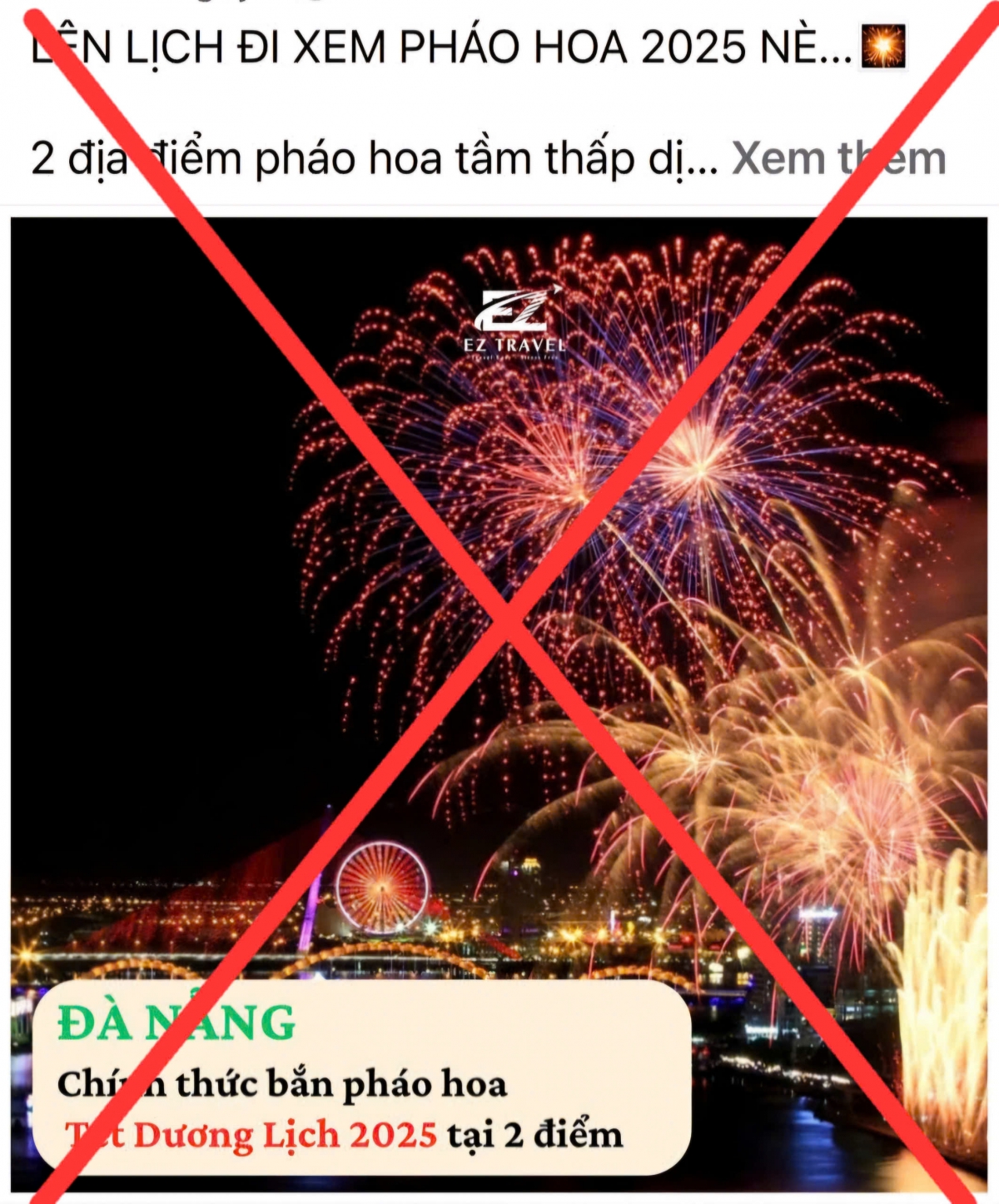 Nhiều trang mạng xã hội đưa tin không đúng về chương trình bắn pháo hoa đêm giao thừa Tết Dương lịch 2025 tại Đà Nẵng