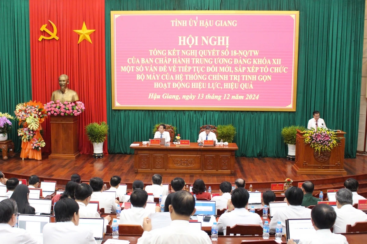 Tỉnh ủy Hậu Giang tổ chức Hội nghị tổng kết Nghị quyết số 18 của Ban Chấp hành Trung ương Đảng khóa XII