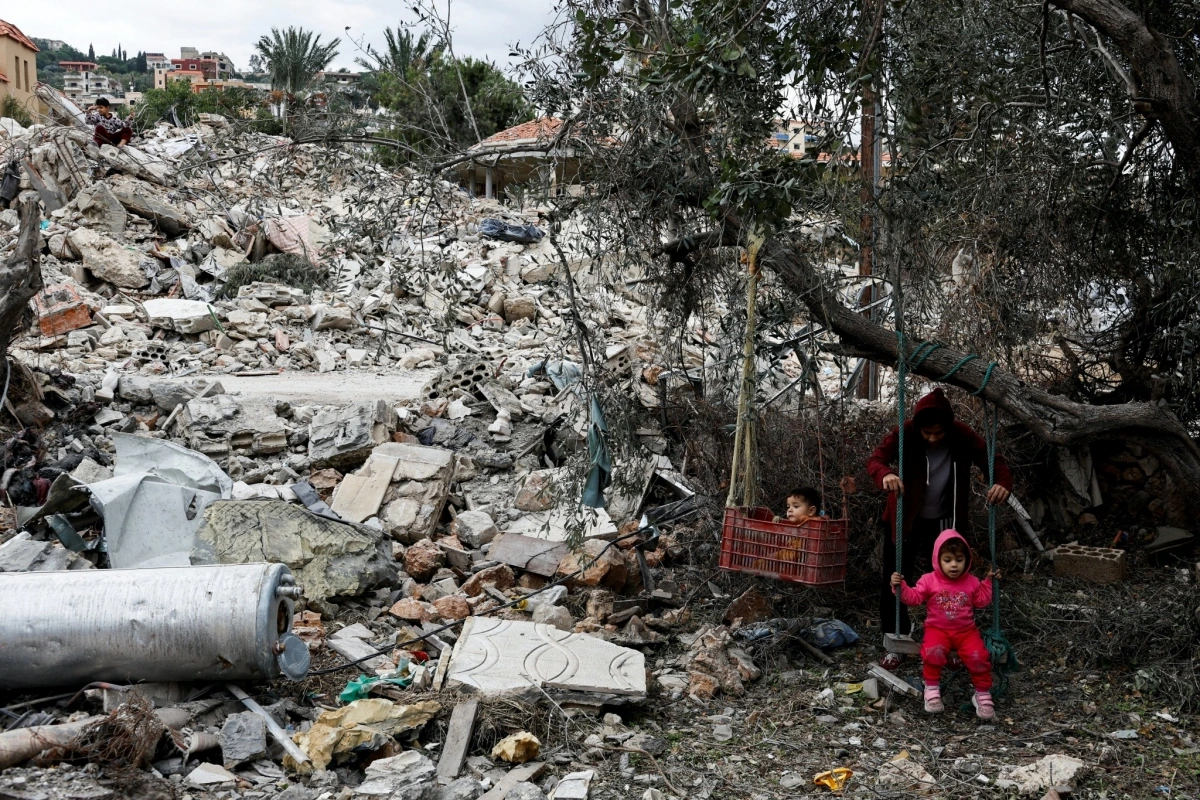 Một khu vực miền Nam Lebanon bị phá hủy do các cuộc đụng độ. Nguồn: Reuters