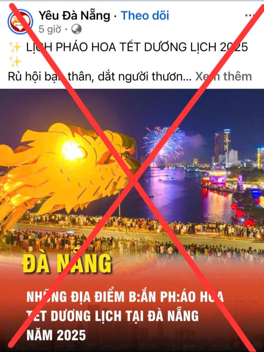 Sở Thông tin và Truyền thông thành phố Đà Nẵng khẳng định, đêm giao thừa Tết Dương lịch 2025, Đà Nẵng không bắn pháo hoa